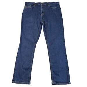 Johnston & Murphy Jeans Blue Dark Wash Mens 36X30 Denim Stretch Regular Casual